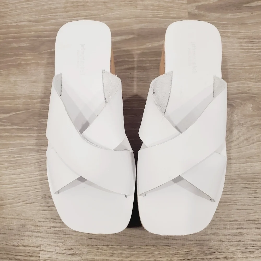 NEW Jeffrey Campbell Itzelia White Heel Platform Slide Sandal